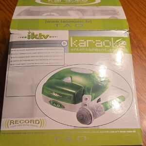 Portable Karaoke DVD Player in Green with Microphone